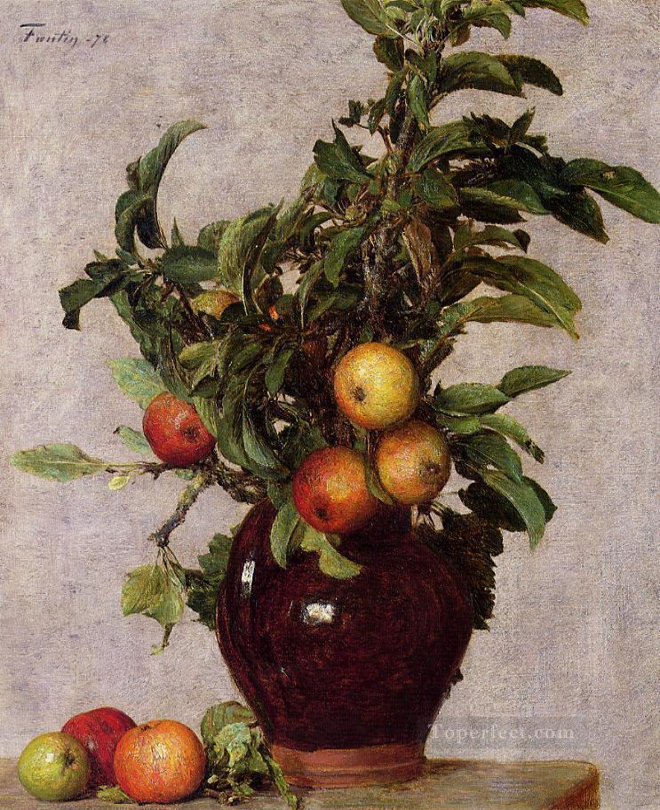 Jarrón con manzanas y follaje Henri Fantin Latour Pintura al óleo